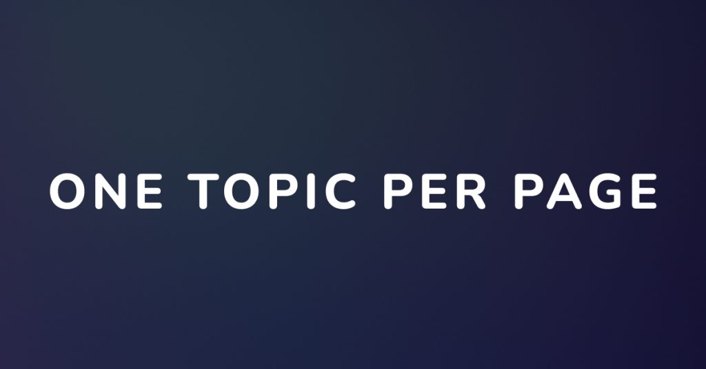 Web Design One Topic