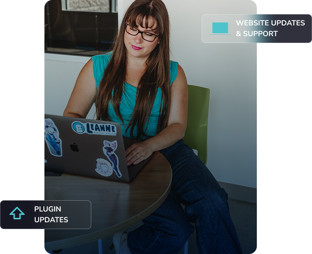Leanne Jones working on WordPress website design in Winnipeg